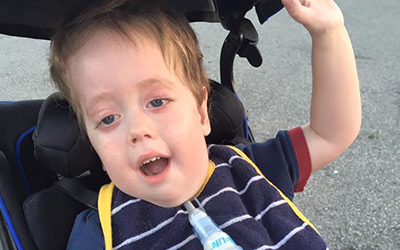 A child smiling on a respite sponsored by A Week Away.